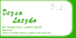 dezso latzko business card